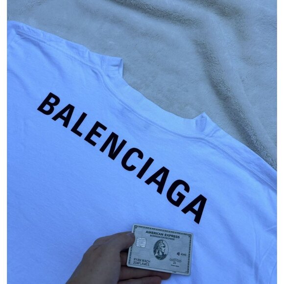 Balenciaga White Back Logo Tee - Picture 2 of 5